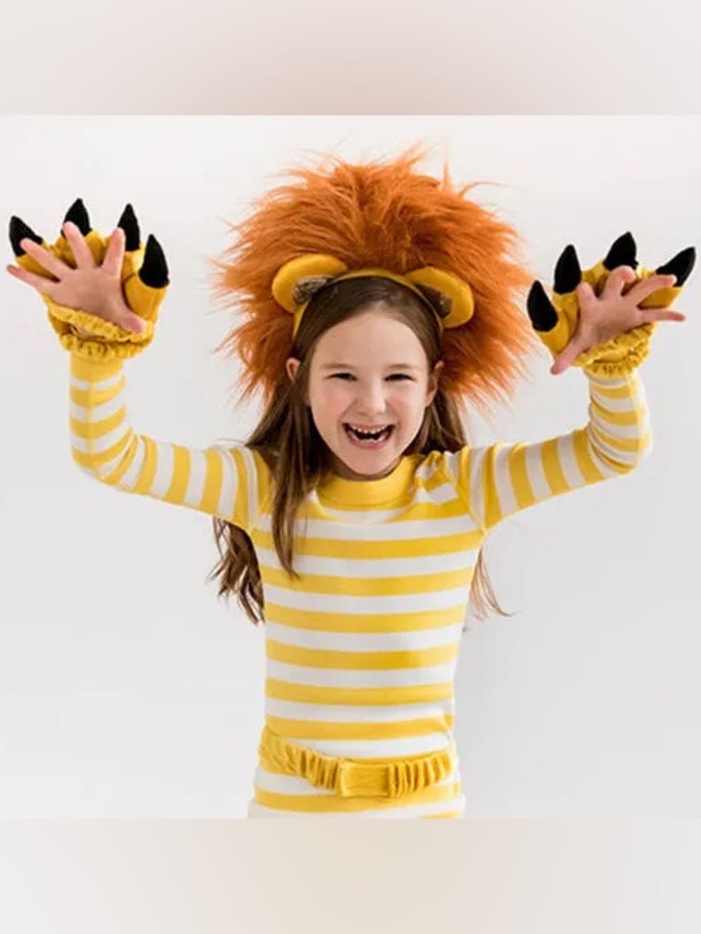 Hanna Anderson Kids Yellow Lion Costume Set with Mane Headband, Tail & Paws